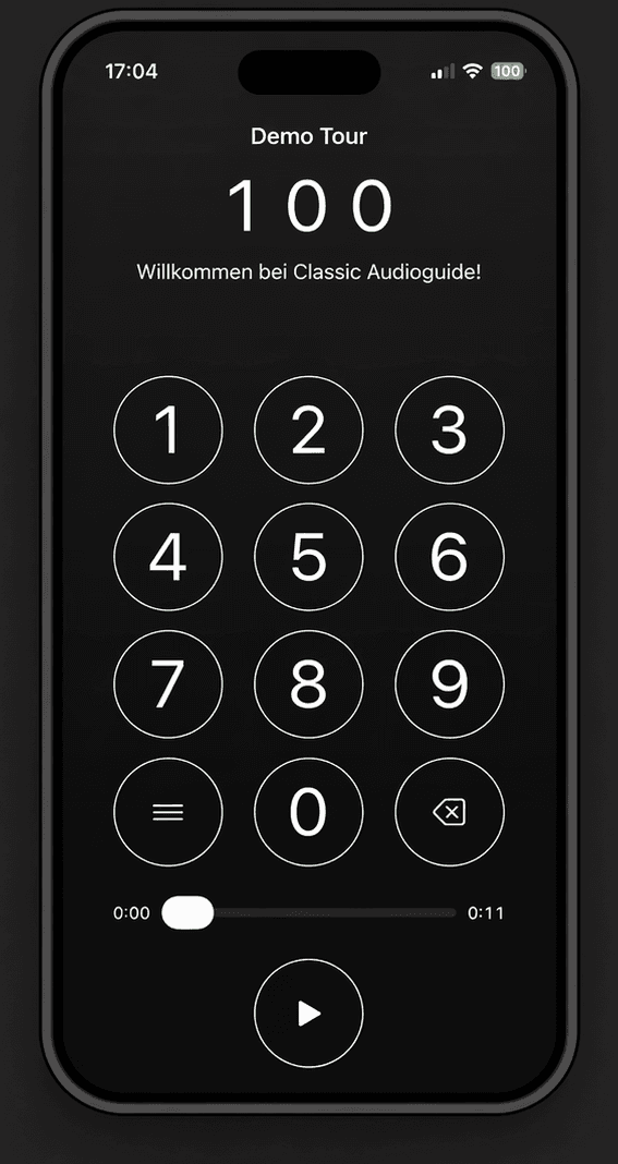 Classic Audioguide app preview on a phone